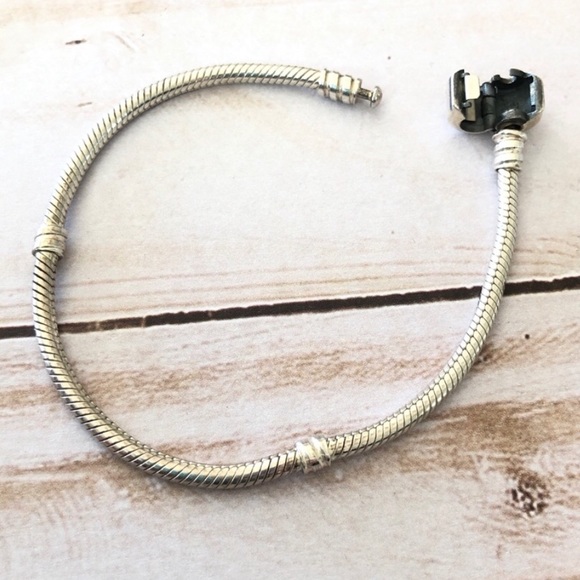 PANDORA Sterling Silver starter charm bracelet 7” - Picture 3 of 4